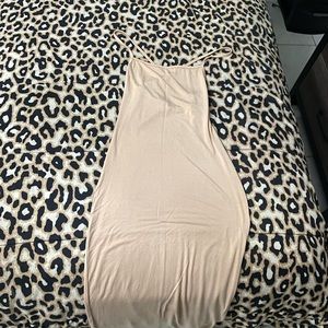 beige bodycon dress